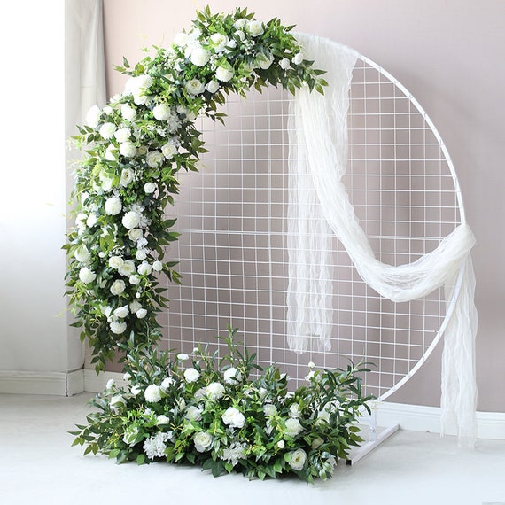 Flor blanca con vegetación Arco de boda Flores y arreglos - Etsy España