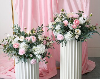 Pink Table Centerpieces for Wedding Top Table Decorative Artificial Rose Flower Ball Outdoor Wedding Decor Arrangement Road Lead Flower ball