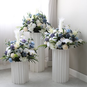 Flower Arrangements Centerpiece for Table , Blue Floral Arrangement Centerpiece Wedding Centrepiece Flowers Silk flower ball table flower