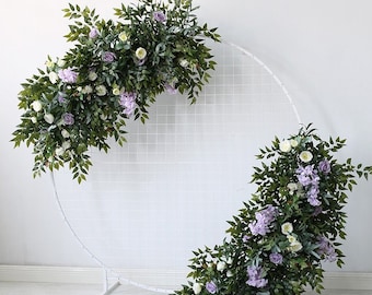 Purple Flower Arch Greenery Garland Wedding Arch Flowers and Arrangements Corner Swag Wedding Backdrop Flower Hanging Floral Arch Decor