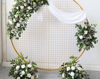 写真撮影用の花の背景 結婚式のアーチ 緑の屋外結婚式の背景 シルクのバラ ブライダルシャワーの装飾 花のアーチアレンジメント