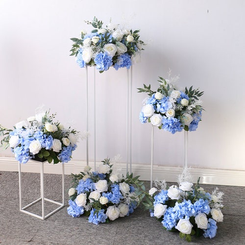 Silk Blue Wedding Flowers Top Table Decoration Wedding Etsy