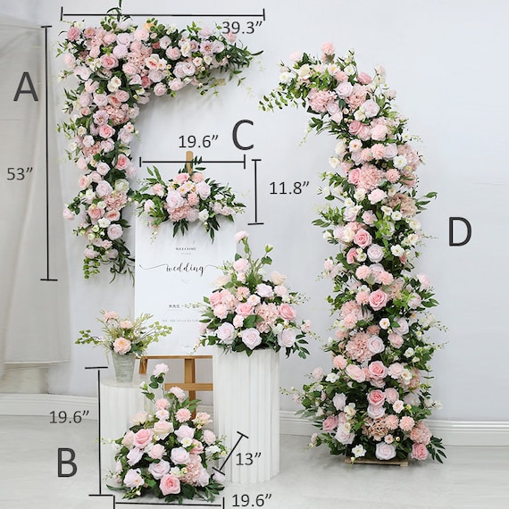 Jenngaoo Swag di Fiori Artificiali, 19,69 x 8,66 Pollici Arco di Nozze Fiori Centrotavola Floreali per Matrimoni Appeso a Parete Swag per Porta Decorazione della Parete della Festa di Nozze (Bianco