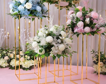 4pcs/set Rectangular wedding centerpieces flower stand for Ceremony Floral stand indoor Wedding outdoor Geometric stand decoration