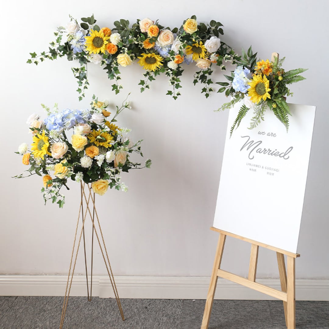 向日葵 ASXDCP 秋の色のひまわりの花輪素朴な結婚式の装飾パティオドア