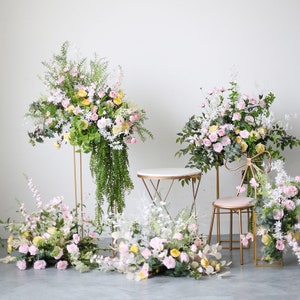 Greenary Flower Arch Wedding Flower Archway Outdoor Wedding Backdrop Hanging Floral Table Centerpieces Party Decor Floral Arch Arrangement