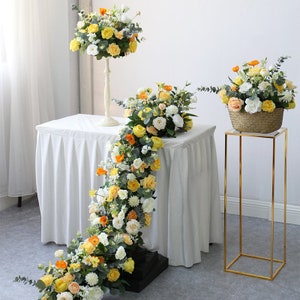 Autumn Flower Wedding Arch Table Centerpiece Flower Garland Arrangement Table Flower Runner Party Decor Aisle Runner Outdoor Wedding