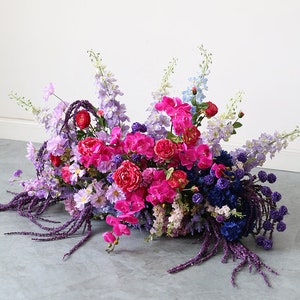 Purple Flower Arch ,Wedding Arches for Ceremony Flower Backdrop Floral Decor Garden Party Wedding Aisle Decorations Floral Arrangements