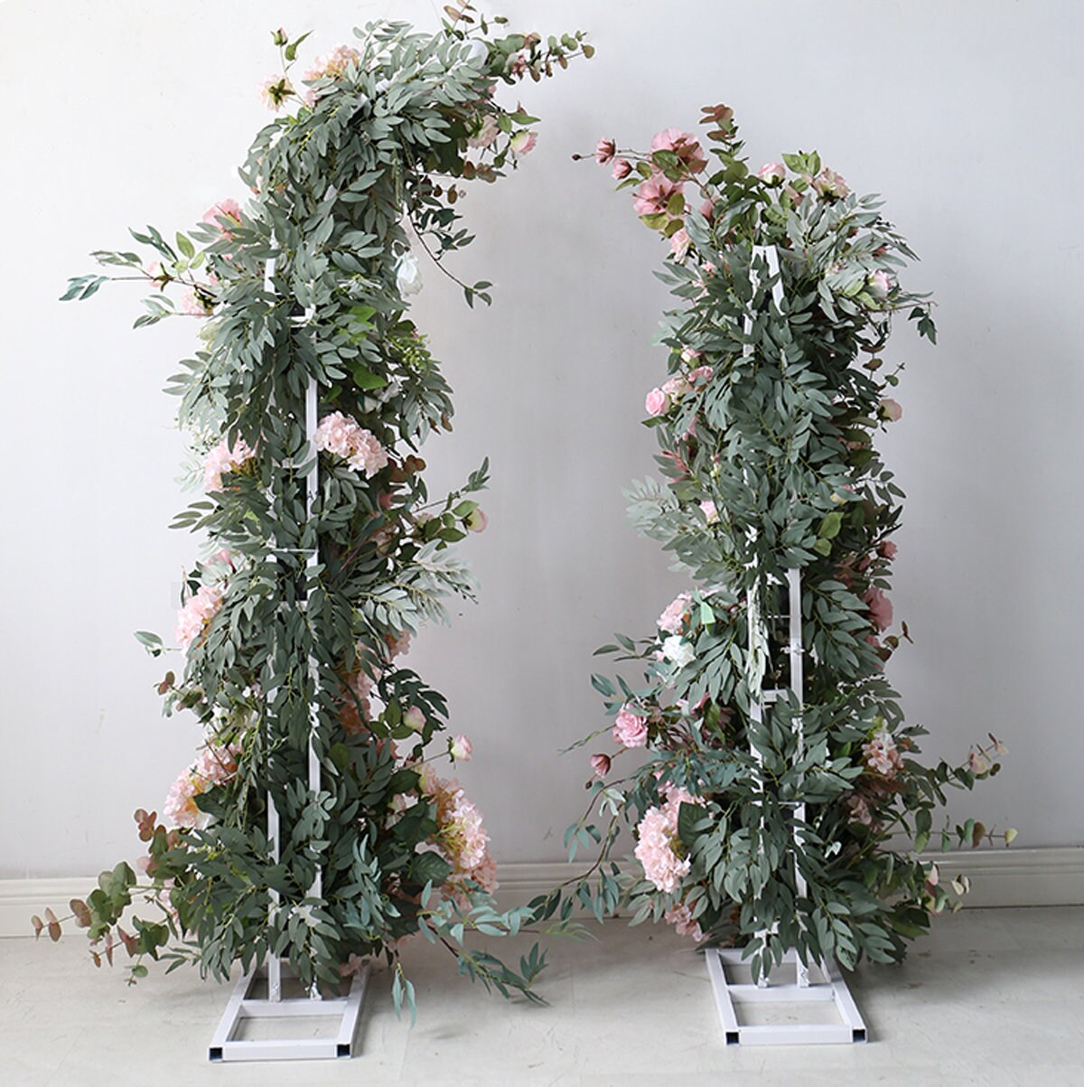 Rose Pink Floral Theme Wedding Party Arch Backdrop Kit