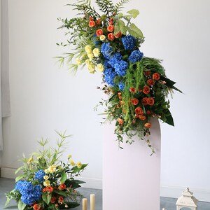 Arco de flores, arcos de boda para ceremonia, telón de fondo de flores artificiales, arco floral, decoraciones de pasillo de boda, arreglos florales, decoración verde