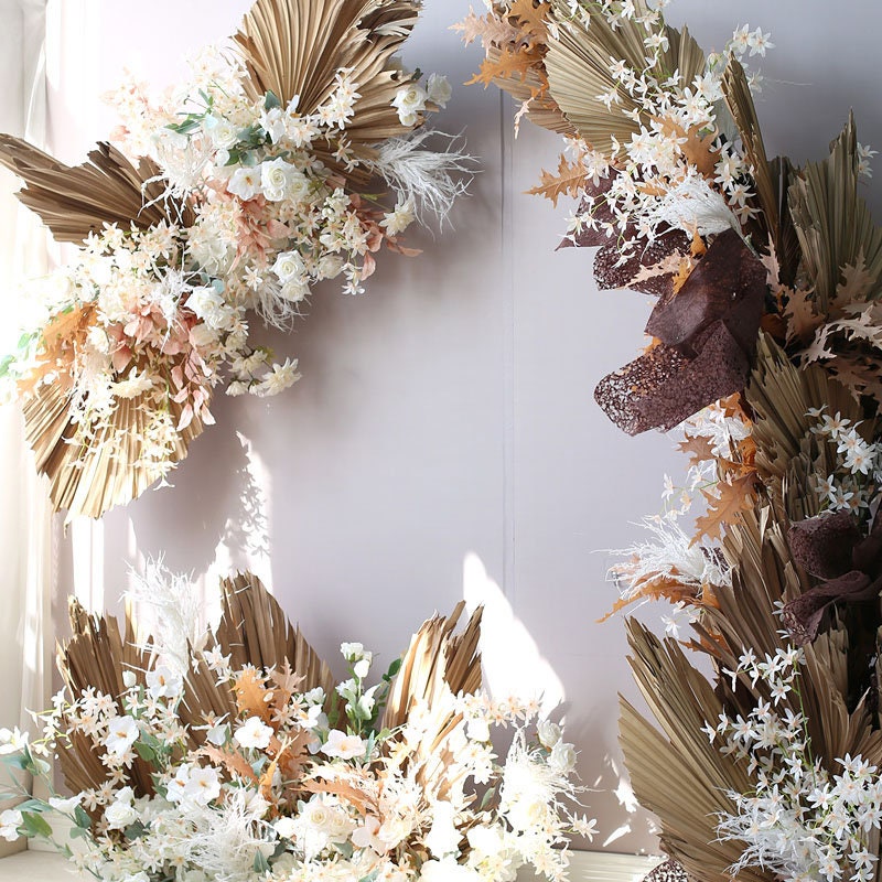 Vintage Wedding Archway Flower, Rustic Wedding Corner Swag, Outdoor Wedding Backdrop,  Floral Bridal Shower Decor Floral Arch Arrangement