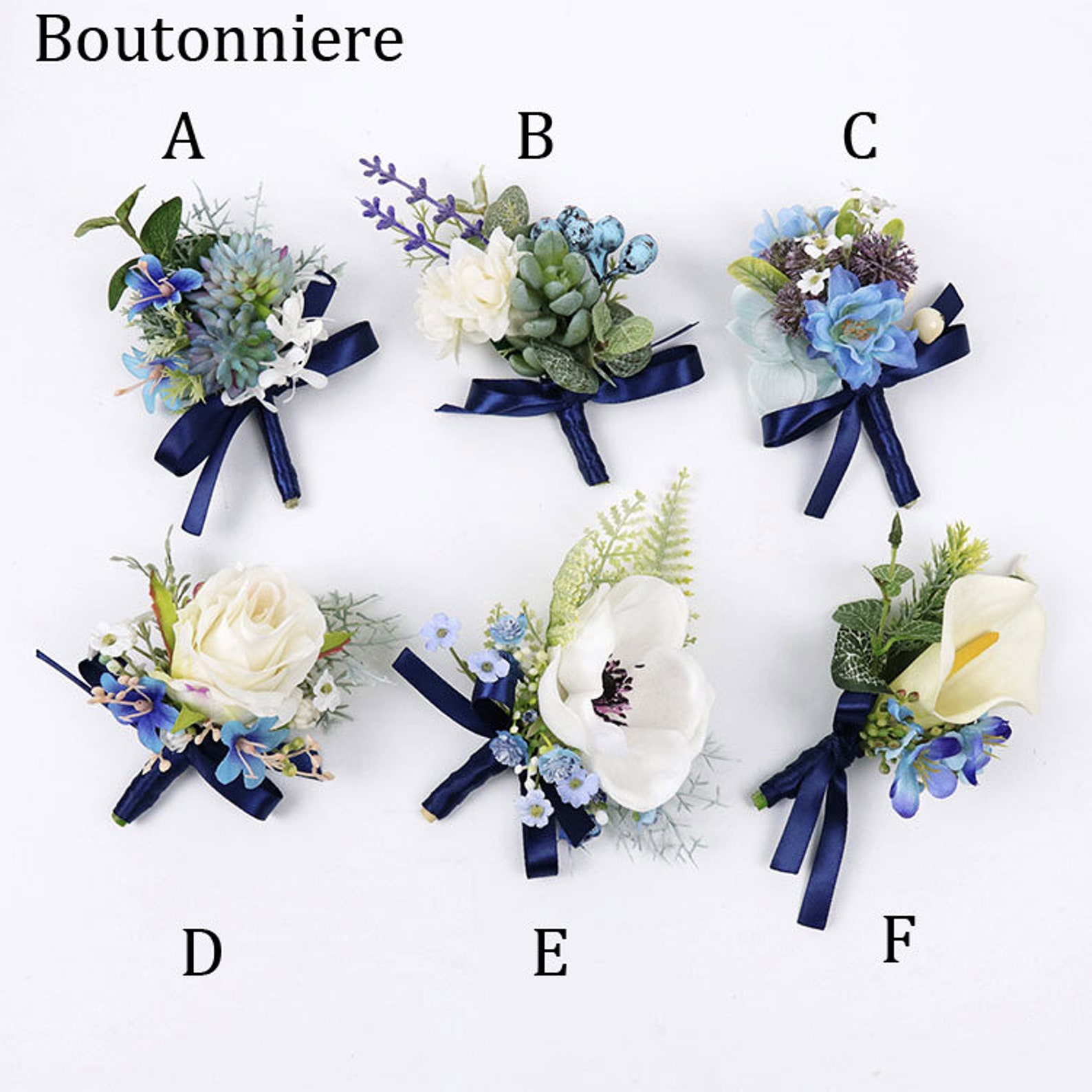 Blue Flower Wrist Corsage bridesmaids Wrist Corsage wrist - Etsy