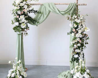 White Floral Swag Greenary Wedding Arch Flowers Flores Artificiales Para Decoracion Boho Flowers Wedding Wall Backdrop Decor Flower Swag
