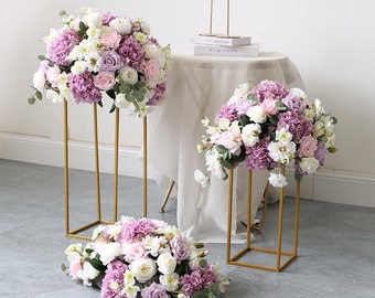 Flower Arrangements Centerpiece for Table , Purple Floral Arrangement Centerpiece Wedding Centrepiece Flowers Silk flower ball table flower