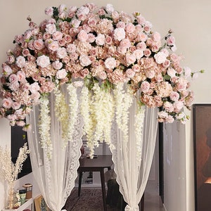 Blumenbogen, Blumenbogen, Blumenbogen, Hängeblumen, Outdoor Hochzeit Kulisse, Blumen Tischläufer, Event Party Deko Floral BogenGesteck