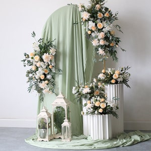 Champagner Blumenbogen Swag Hochzeit Bogen Kulisse Blumengirlande Arrangements Florale Ecke Dekoration Zeremonie Swag Tisch Mittelstücke