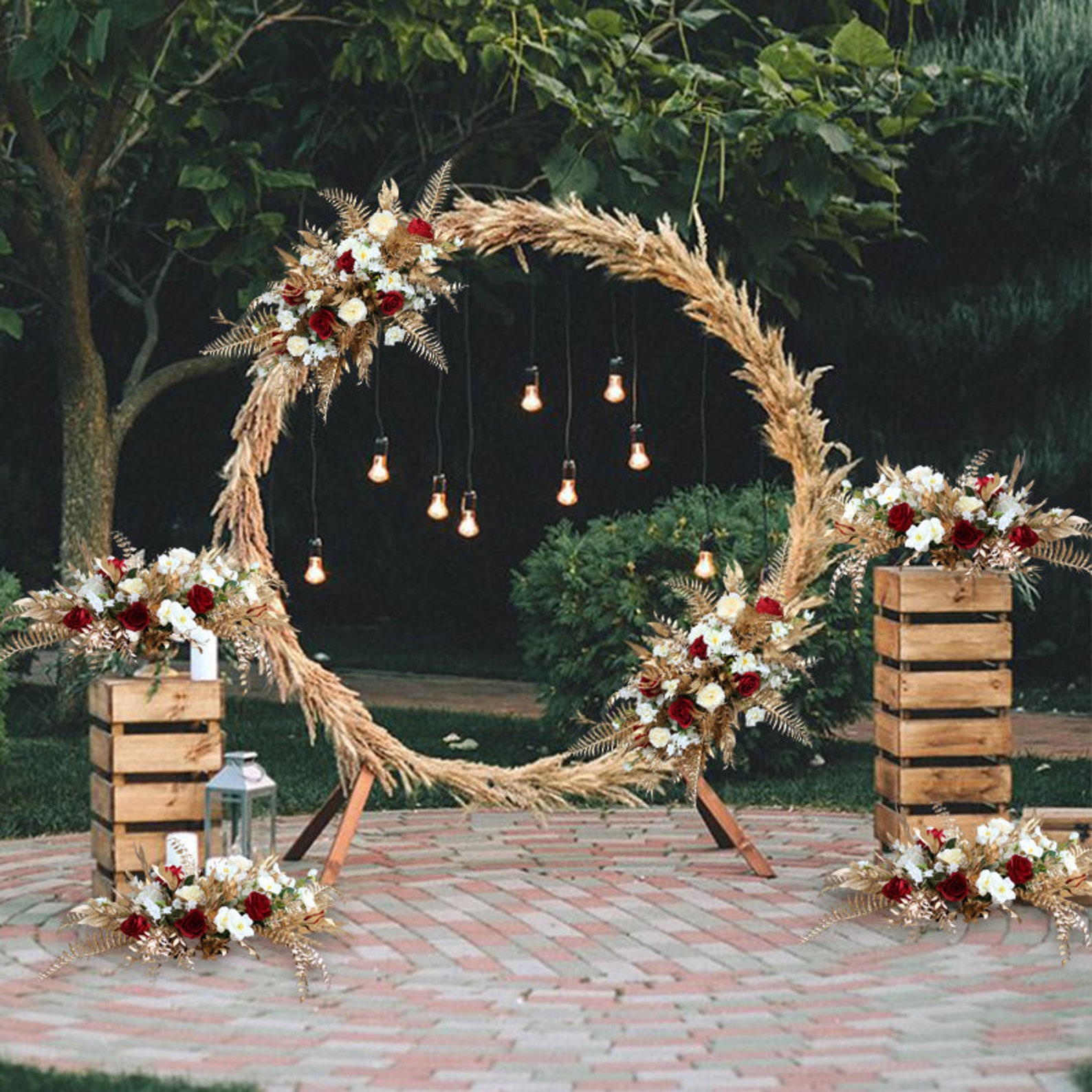 Circle Wedding Arch Flowers Wedding Corner Swag Wedding - Etsy