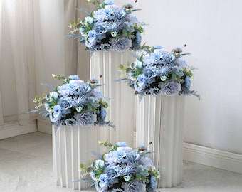 Dusty Blue Wedding Flowers Top Table Decoration Wedding Centerpiece Artificial Flower Ball Outdoor Wedding Decorations Wedding Arrangement