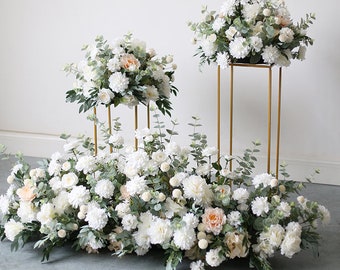 Greenery Arch Flower Wedding Backdrop Decor White Flower Archway for Bridal Shower Flower Arch Arrangement for Valentines Day Anniversary