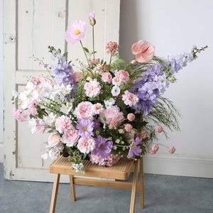 Borddekorationer för mittpunkten till bröllop, konstgjorda gångblommor, golvblommor, fest, evenemang, bröllopsdekorationer, blomsterarrangemang
