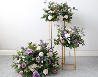Custom half moon Large Flower Centrepiece, Purple Floral Centrepiece,Wedding centrepiece,Silk flower ball, table flower ,Wedding Arrangement