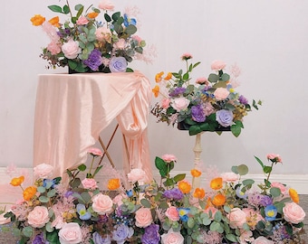 Silk Flower Wedding Flowers Top Table Decoration Wedding Centerpiece Custom Artificial Flower Ball Table Centerpiece For Wedding Arrangement