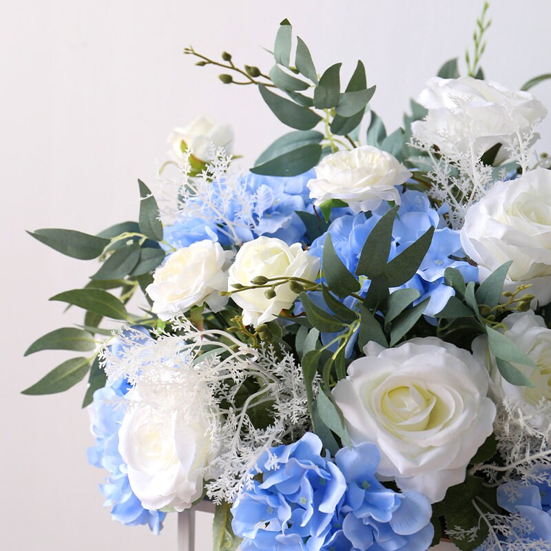 6 Gigli Artificiali Di Seta Blu Lunghi 53cm | Fiori Finti Vintage Per Decorazioni E Bouquet