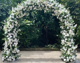 White Flower Arch with Stand ,Wedding Arches for Ceremony Flower Backdrop Floral Swag Garden Party Wedding Aisle Decor Floral Arrangements