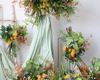 Wedding Arch Flowers Forest Wedding Corner Swag Outdoor Wedding Backdrop Floral Arch Decorations Bridal Shower Decor Floral Arch Arrangement