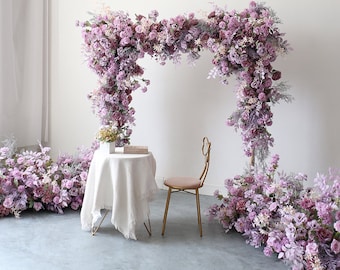 Purple Arch Flower Wedding Backdrop Decor Rose Flower Archway for Bridal Shower Event Flower Arch Arrangement for Valentines Day Anniversary