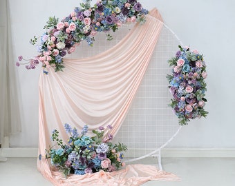 Arreglo de arco floral, flor de arco de boda, botín de esquina de boda Telón de fondo de boda al aire libre Mesa floral Pasillo Corredor Decoración de ducha nupcial