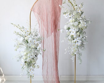 Weiße Florale Bogen Swag Hochzeit Bogen Kulisse BlumenGirlande Arrangements Florale Ecke Dekoration Zeremonie Swag Event Party Dekor