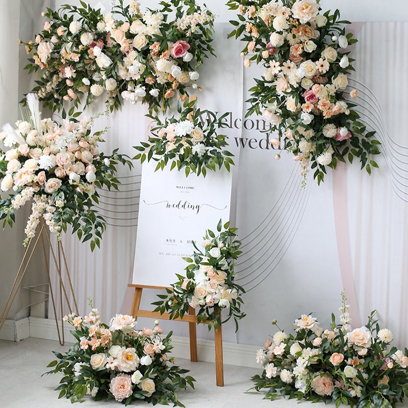 Rose Gold Flower Backdrop Curtain & Party Decorations