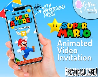 Super Mario Birthday Video Invitation: Personalized Animated Party Invite