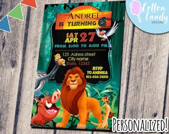 Personalized Lion King Birthday Invitation: Simba Party (Digital File)