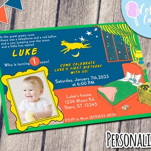 Goodnight Moon Birthday Invitation: Personalized Printable (Digital File)
