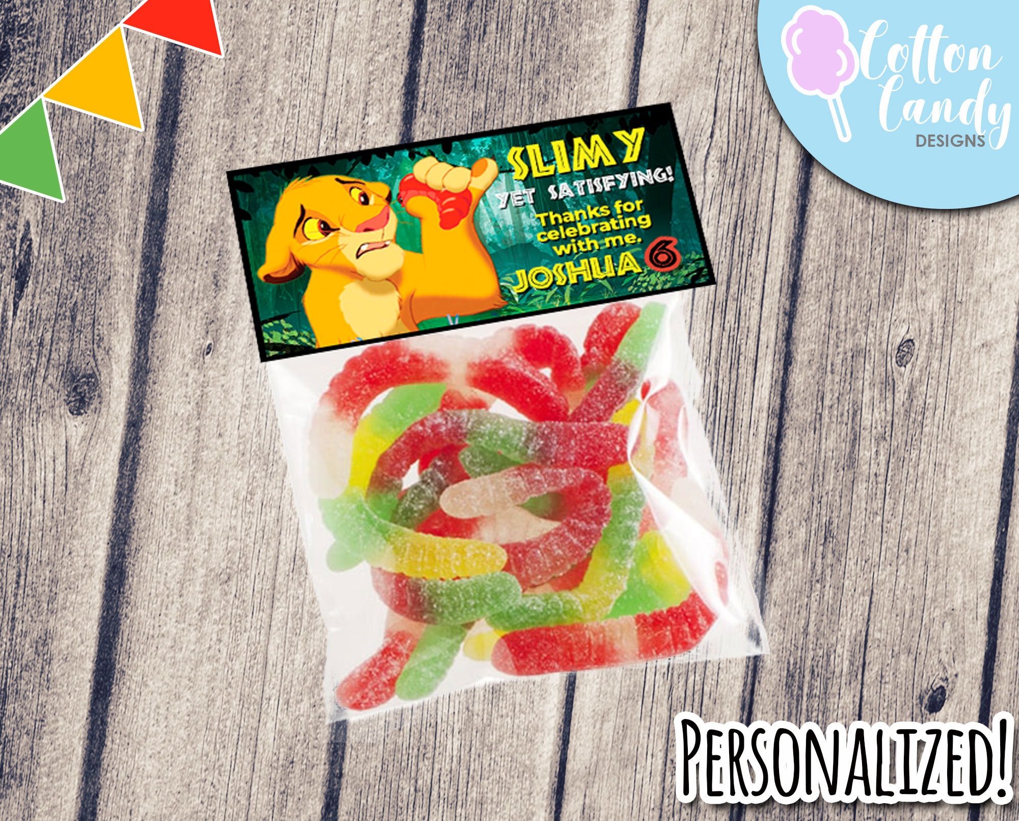 Lion King Favor Bag Topper: Personalized Birthday Label (Digital File)