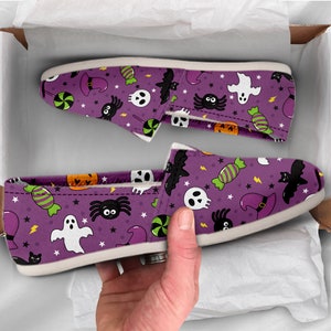 Cute Halloween Shoes | Womens Shoes | Cute Shoes | Canvas Women Shoes | Womens Slip Ons | Casual Shoes | Halloween Gifts | Halloween Print