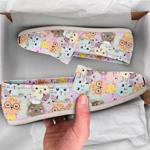 Cat Lover Shoes | Womens Shoes | Cute Shoes | Canvas Women Shoes | Womens Slip Ons | Casual Shoes | Cat Lover Gifts | Cat Print