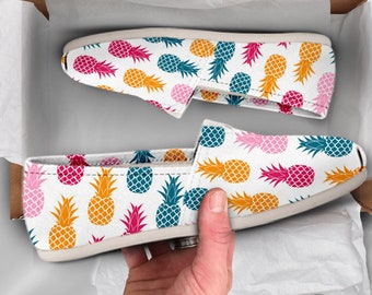 Pineapple Womens Shoes | Pineapple Shoes | Cute Shoes | Canvas Women Shoes | Girls Slip Ons | Casual Shoes | Pineapple Lover Gifts