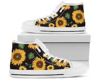 sunflower print converse