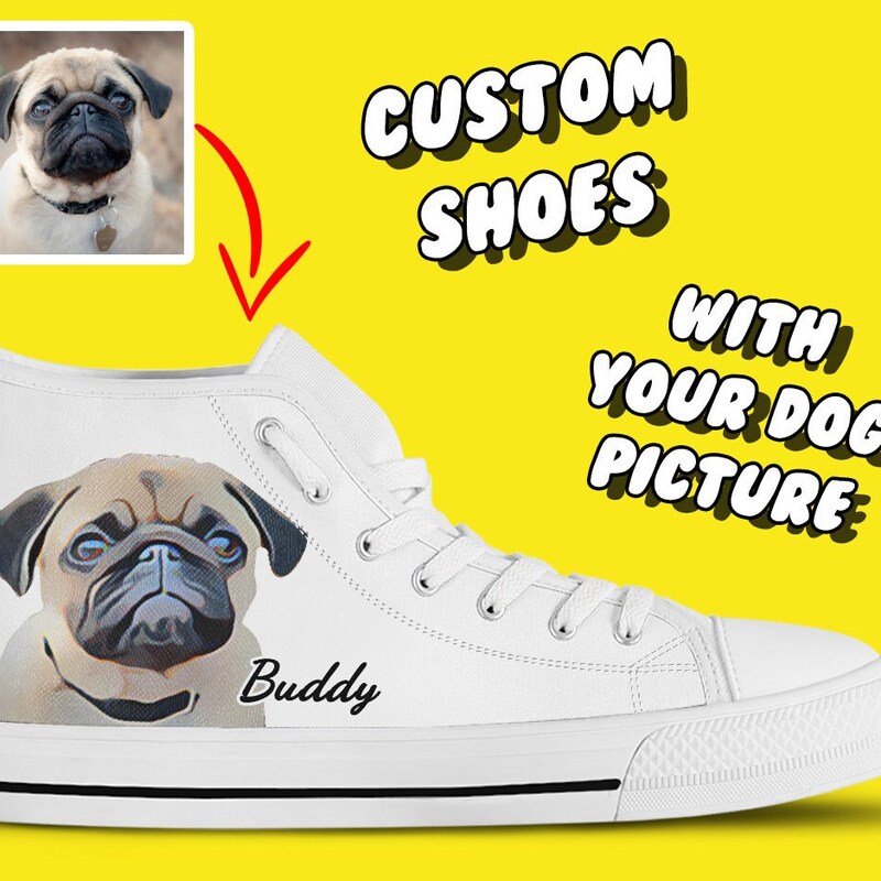 Chihuahua Dot Pattern Print Black Sneaker Shoes For Men Women