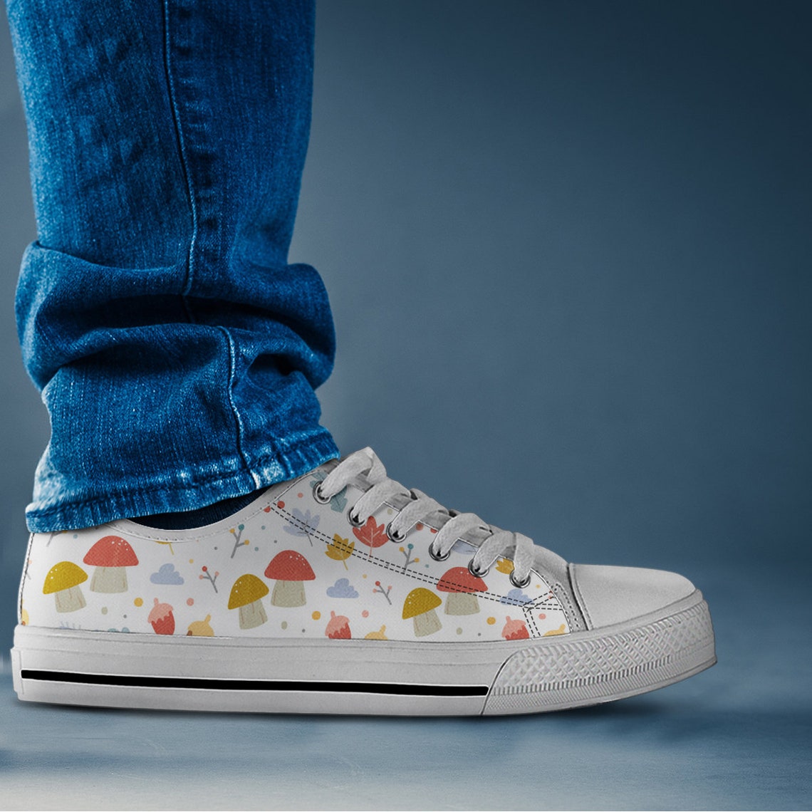 Mushroom Shoes Mushroom Sneakers Mushroom Print Pattern - Etsy