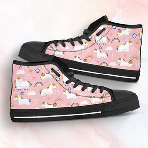 Pink Unicorn Shoes Cute Sneakers Cute Shoes Unicorn Gifts Custom High ...