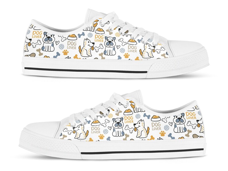 sneakers with dog prints