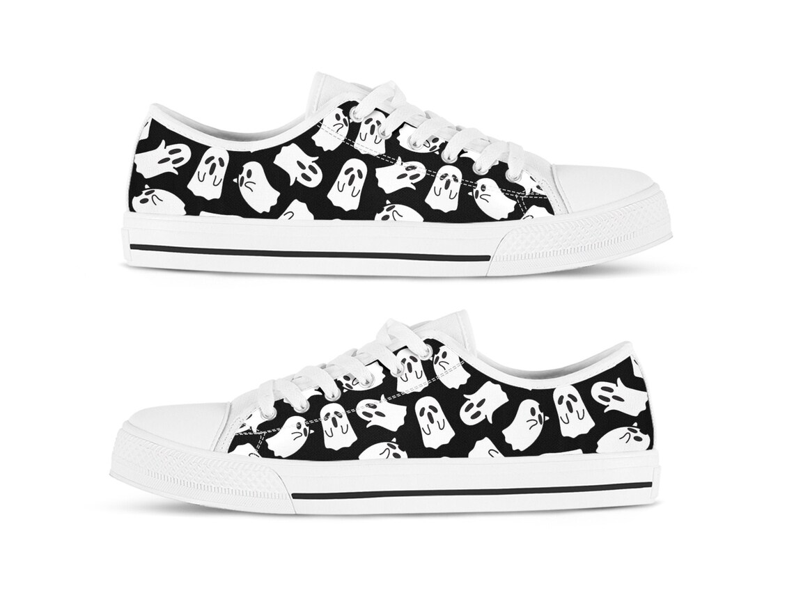 Cute Ghost Shoes Cute Sneakers Casual Shoes White Etsy