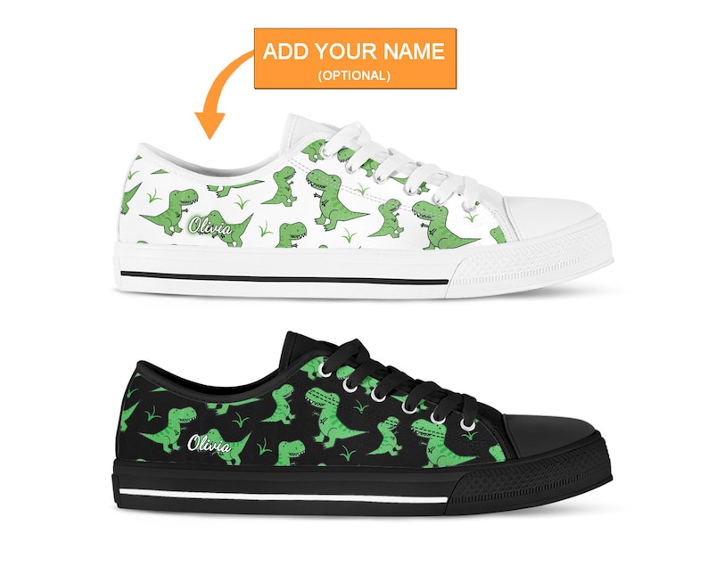 Green Dinosaur Shoes Sneakers Dinosaur Shoes Womens Etsy