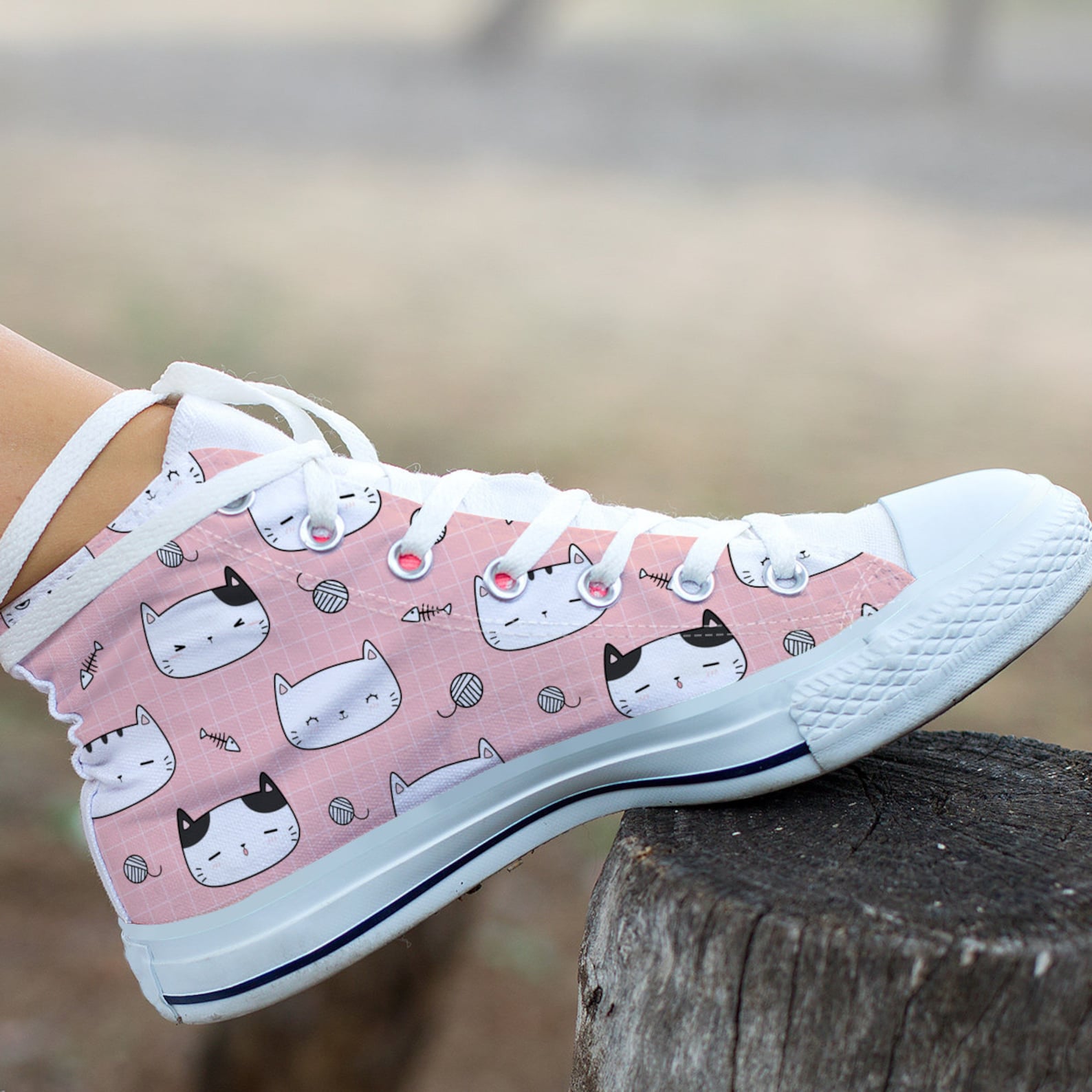 Kawaii Cat Shoes Cat Sneakers Cute Shoes Cat Lover Gifts Etsy