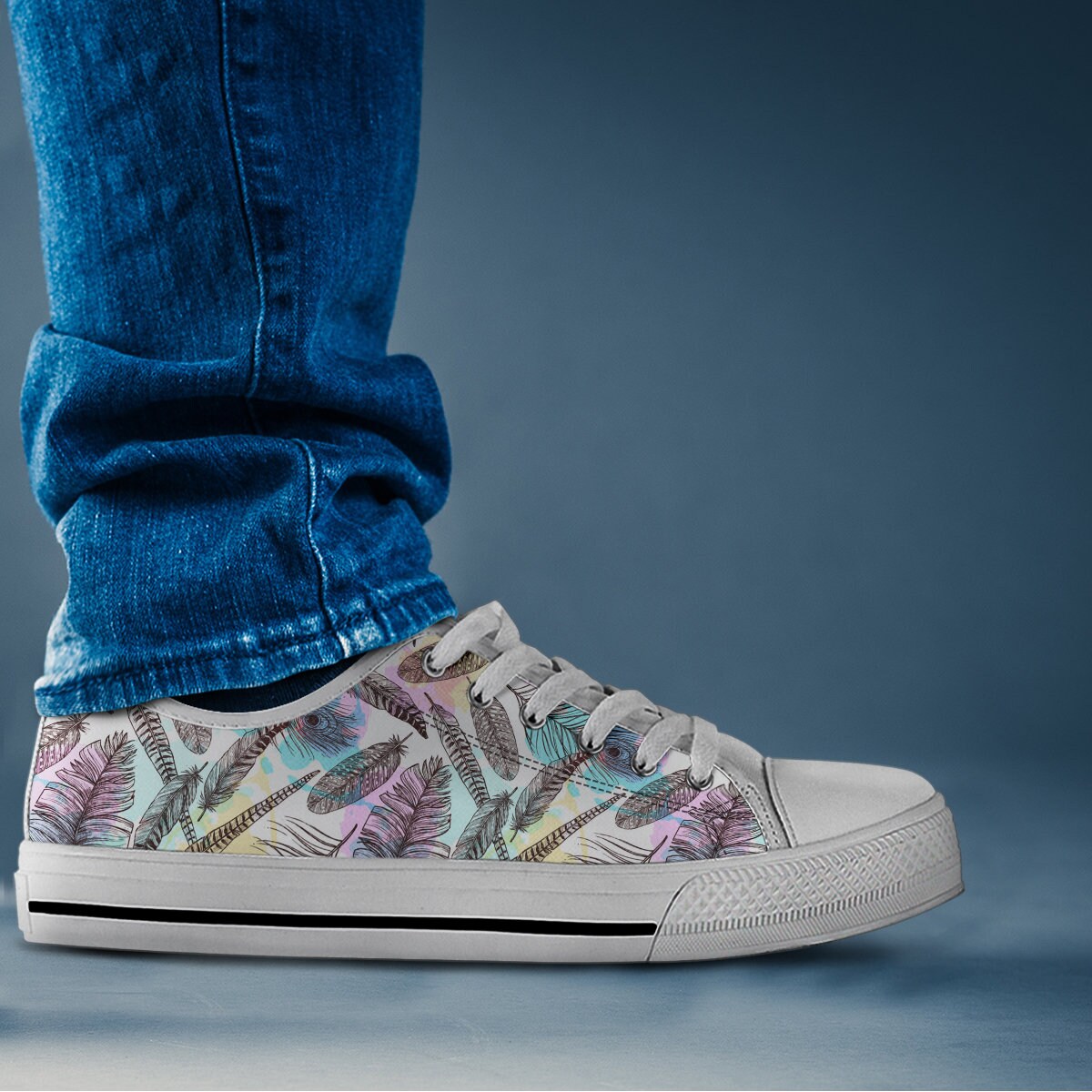 Feder Druck Schuhe Feder Sneakers Feder Frauen Schuhe | Etsy