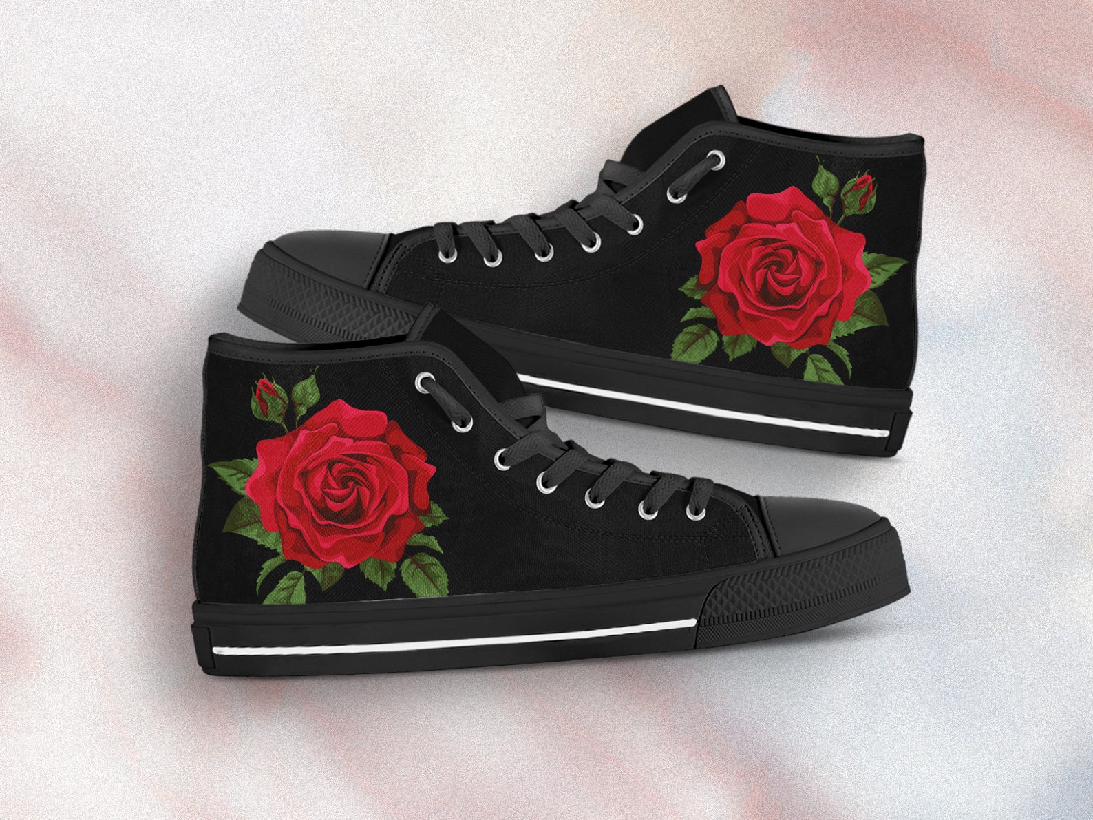 shoes with roses on them